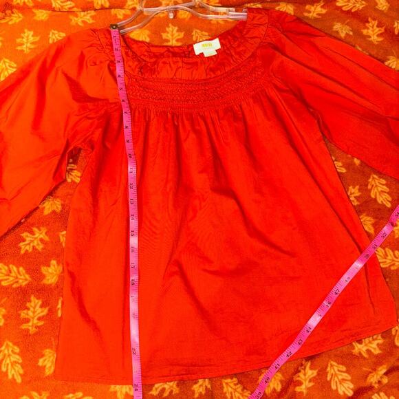 Maeve Anthropologie Jessie Smocked Swing Blouse Size XS - Picture 14 of 16